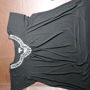 Fashion Bug Women's Plus Size 4X Embellished Neck Flutter Sleeve Top NWT